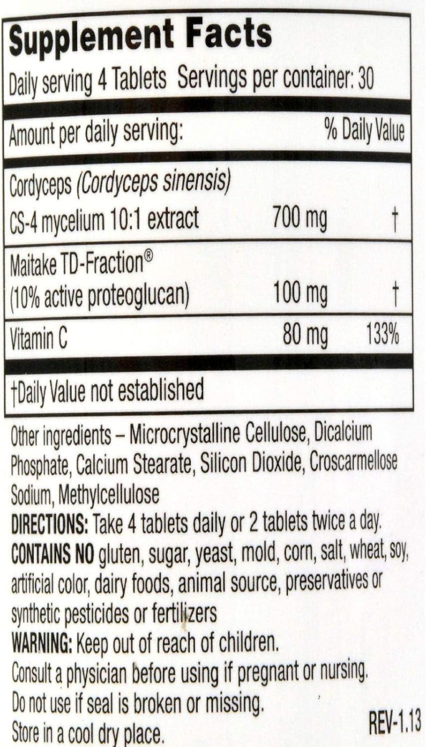 Mushroom Wisdom Super Cordyceps Caplets, 120 Count : Beauty & Personal Care