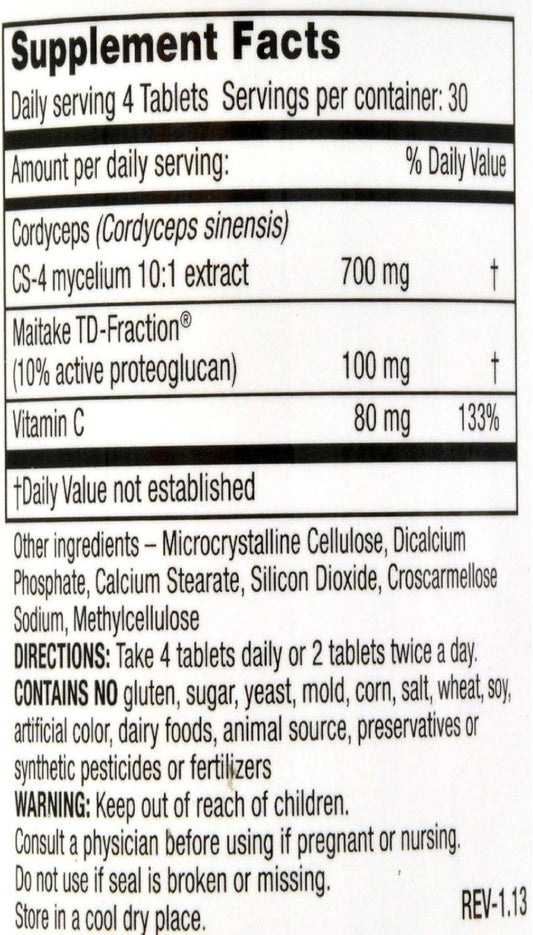 Mushroom Wisdom Super Cordyceps Caplets, 120 Count : Beauty & Personal Care