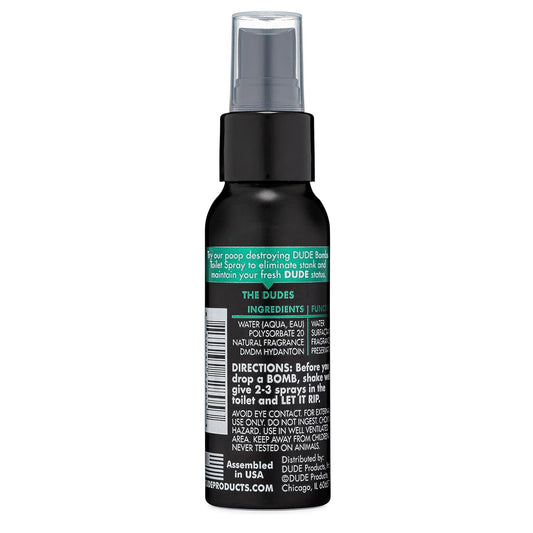 Dude Bombs - Toilet Spray - 2.5 Oz Spray Bottle – Forest Fresh Toilet Spray With Pine And Cedarwood Essential Oils - Stank Eliminator Up To 150 Dumps