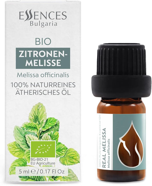Essences Bulgaria Organic Real Melissa Essential Oil 1/6 Fl Oz | 5Ml | Melissa Officinalis | 100% Pure And Natural | Undiluted | Therapeutic Grade | Family Owned Farm | Steam-Distilled | Non-Gmo