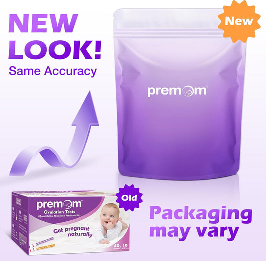 Premom Quantitative Ovulation Predictor Kit?40 Ovulation Tests + 10 Pregnancy Tests - Advanced Ovulation Test Strips Combo 40LH+10HCG Test