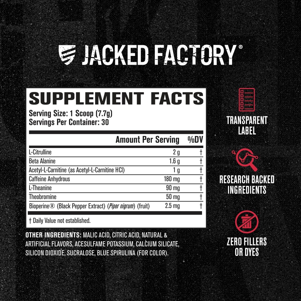 Jacked Factory NITROSURGE Shred Pre Workout Supplement (Blue Raspberry, 30 Servings) & Creatine Monohydrate Powder (Unflavored, 30 Servings) : Health & Household
