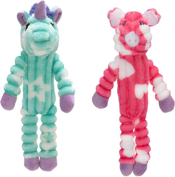 Pet Factory Shake & Squeak Cuddlez Plush Dog Toy, Randomly Selected - Pig Or Unicorn, One Size