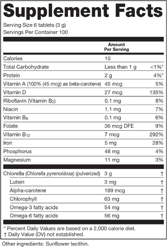 Sun Chlorella A Tablets - 500 mg - 600 Tablets