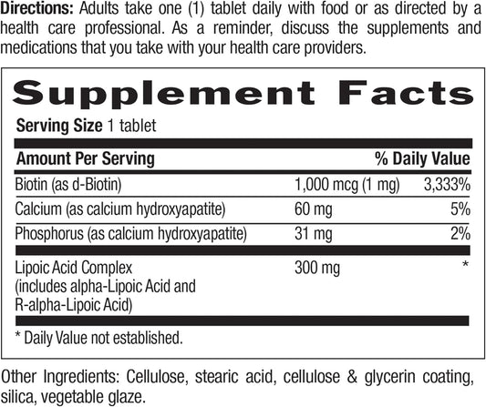 Country Life Active Lipoic Acid, Metabolism Support, 300mg, 60 Tablets, Certified Gluten Free, Certified Vegan