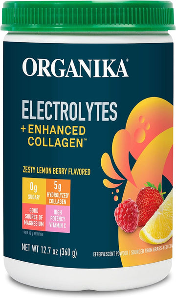 Organika Electrolytes + Enhanced Collagen- Zesty Lemon Berry Flavour-