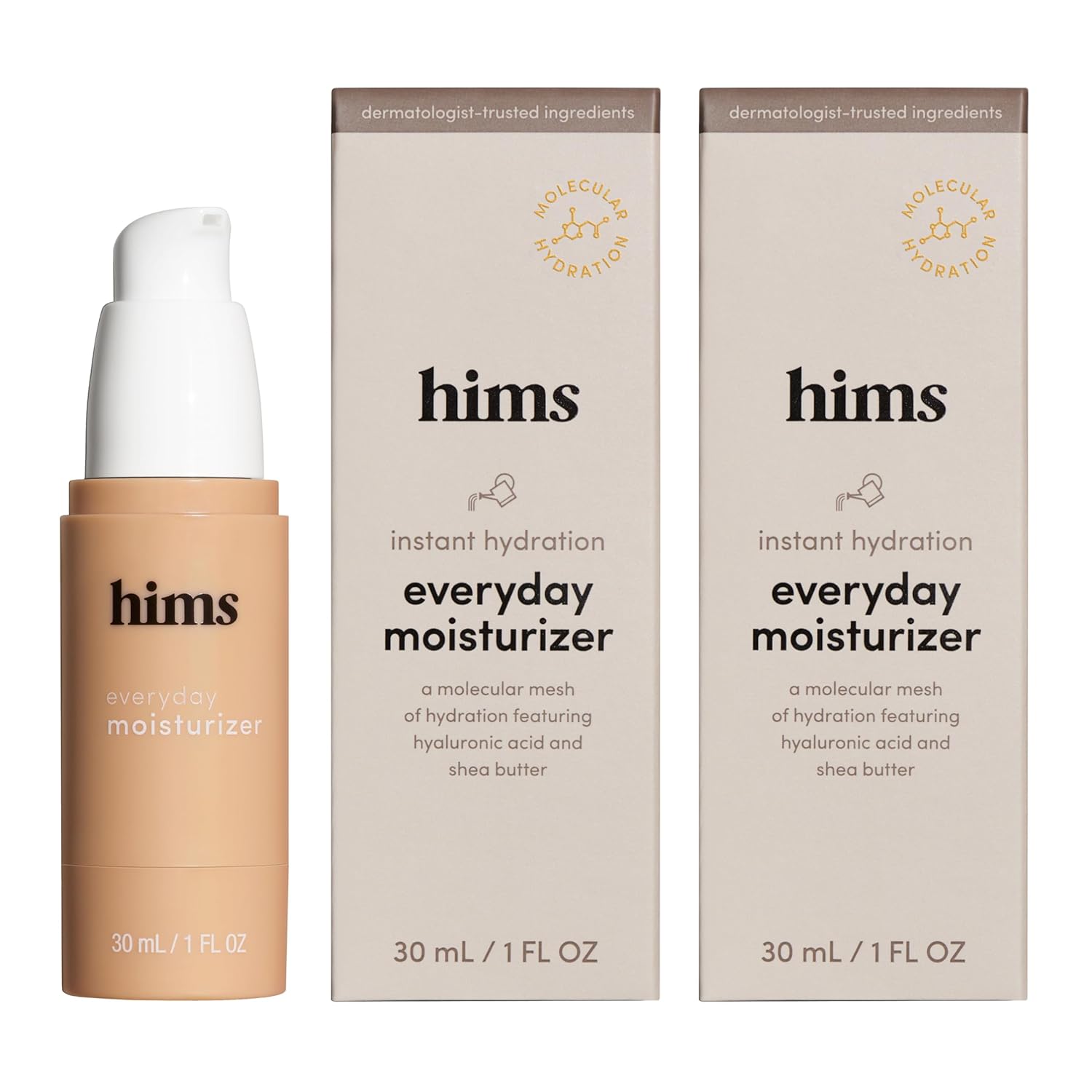 Hims Everyday Moisturizer For Men - Energize Skin, Lock In Hydration - Hyaluronic Acid, Shea Butter, Lightweight Formula, Ocean Scent - Vegan, Cruelty-Free, No Parabens - 2 Pack