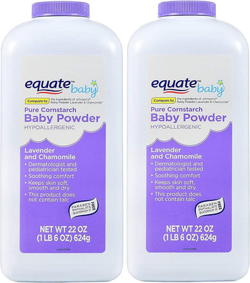 Pure Cornstarch Baby Powder with Lavender and Chamomile (2 Pack)