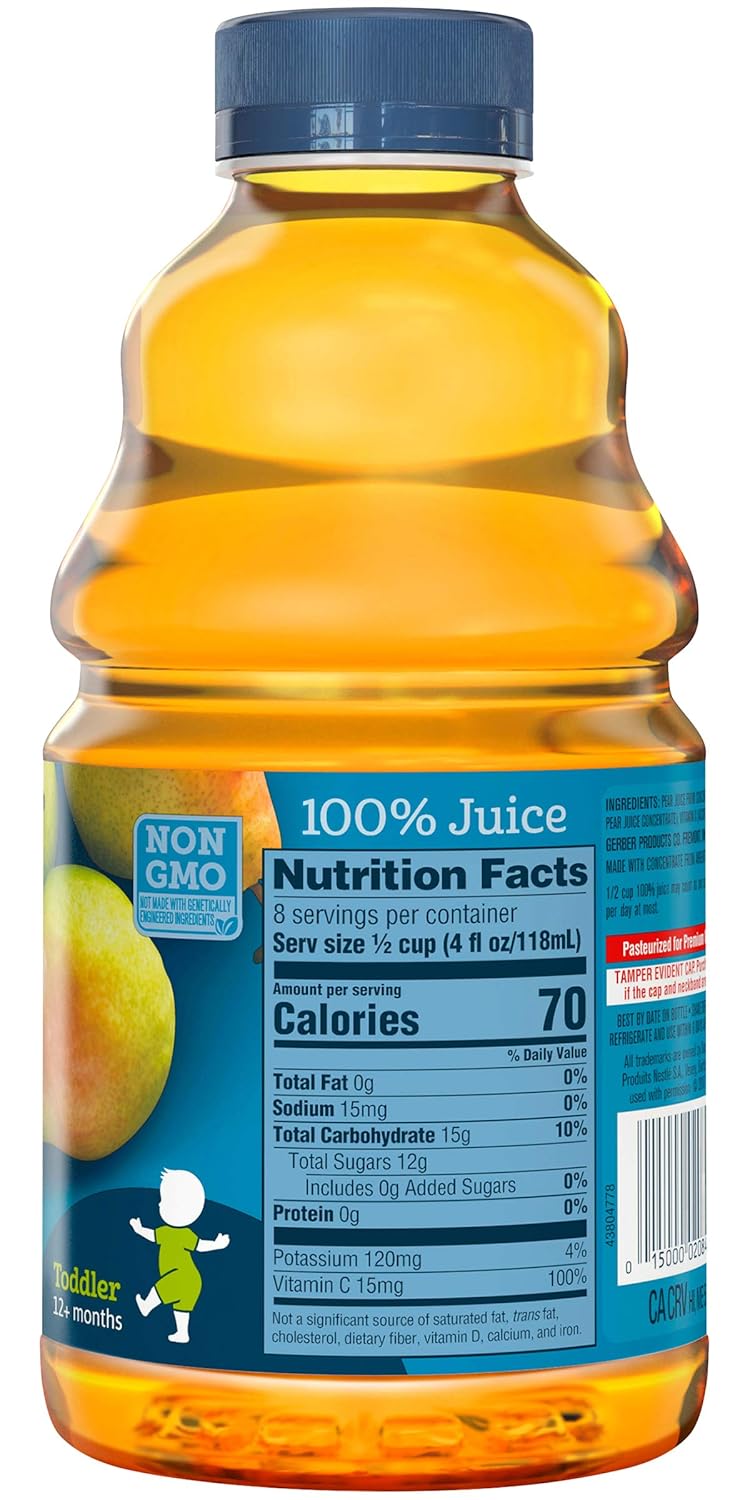 Gerber 100% Pear Juice, 32 Fl Ounce (Pack Of 6)