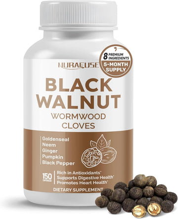 Black Walnut Wormwood Whole Cloves Goldenseal - Rich In Antioxidants, Digestive Health- Made And Tested In The Usa