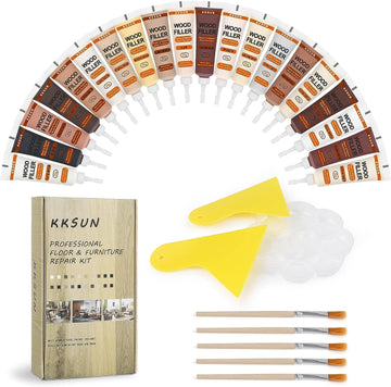 Wood Repair Kit Restore Any Wood Furniture, 20 Colors Resin Repair Compounds Cover Surface Scratch for Stains, Scratches, Floors, Tables, Desks, Carpenters, Bedposts, Touch-Ups, Cover-Ups