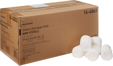 Mckesson Gauze Bandage Rolls, Non-Sterile, 6-Ply, 100% Cotton, 3 2/5 In X 3 3/5 In, 96 Count