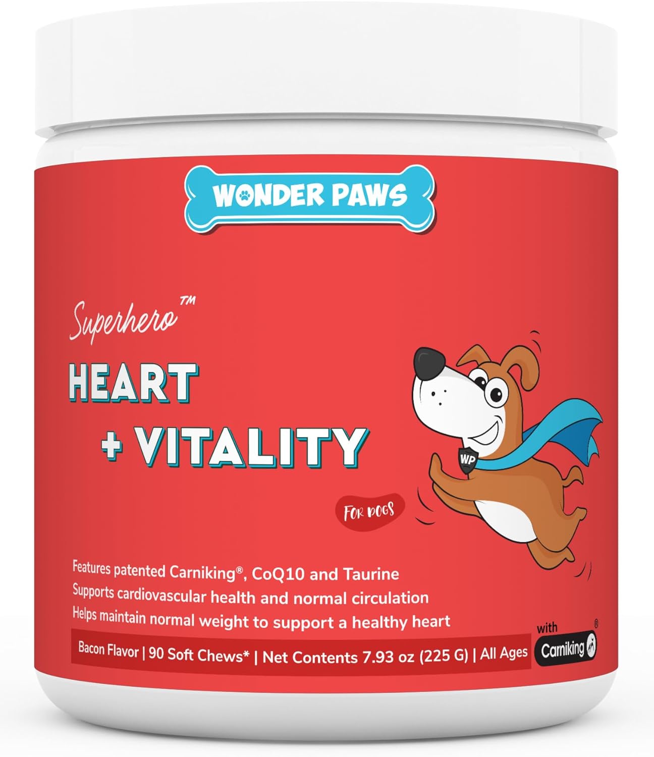 Cardio Support For Dogs – Cardiovascular Chews Heart Health, Circulation, Energy & Weight Management - With L-Carnitine, Hawthorn Berry, Coenzyme Q10 & Taurine For Dogs – 90 Soft Chews