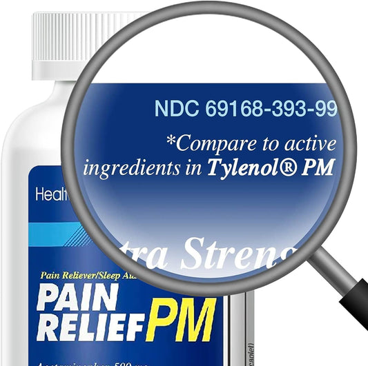 Healtha2Z® Extra Strength Pain Relief Pm| Acetaminophen 500Mg | Diphenhydramine 25Mg | Pain Reliever & Nighttime Sleep Aid | Non-Habit Forming (365 Count (Pack Of 1))