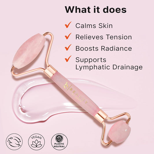 Rose Quartz Face Roller - Relaxation Gifts For Women, Skin Care Tools For Fine Lines And Wrinkles, Teenage Girl Gifts, Beauty Gift Ideas, Face Massager Tools, Facial Tool, Self Care Gift For Women