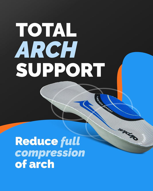 Airplus Plantar Fasciitis Orthotic 3/4 Length Shoe Insole- Foam Shell & Gel Heel - Deep Heel Cup, Full-Foot Arch Support - Soft Cushioning & Stability-Apma Certified-Fits Most Shoes & Boots - Unisex