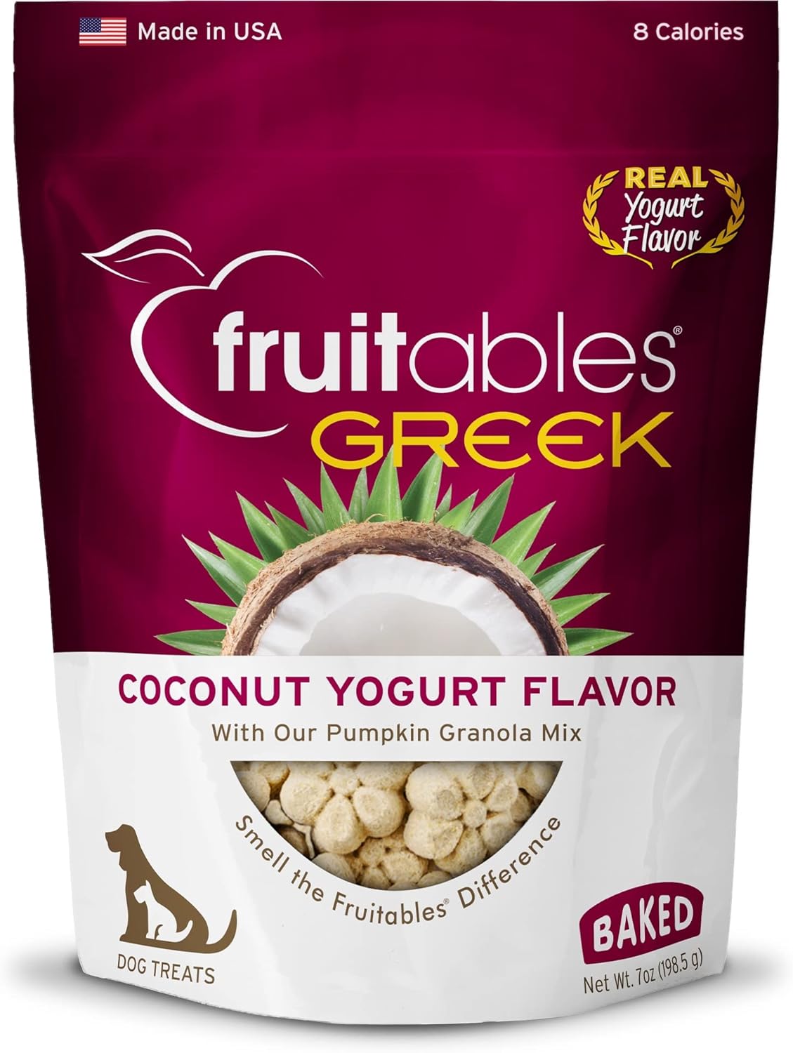 Fruitables Greek Yogurt Dog Treats – Healthy Dog Treats – Yogurt Treats for Dogs – Coconut Flavor – 7 Ounces