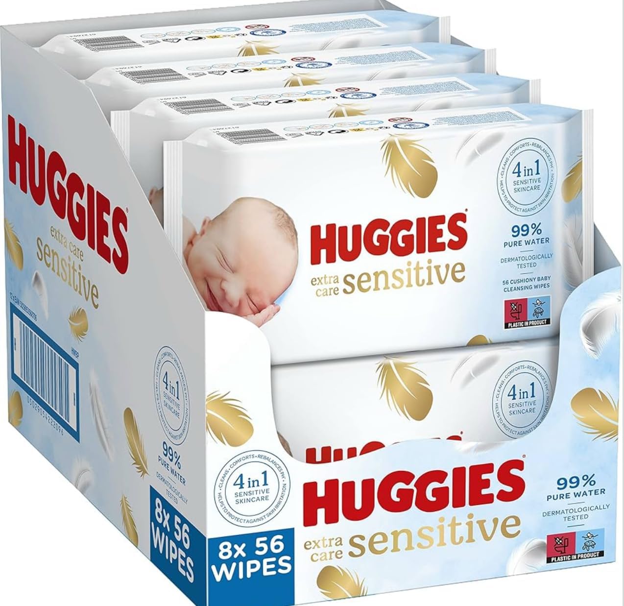 Huggies Pure Extra Care, Baby Wipes - 8 Packs (448 Wipes Total) - Fragrance Free Wet Wipes for Sensitive Skin - 99 Percent Pure Water with Natural Fibres : Amazon.co.uk: Baby Products