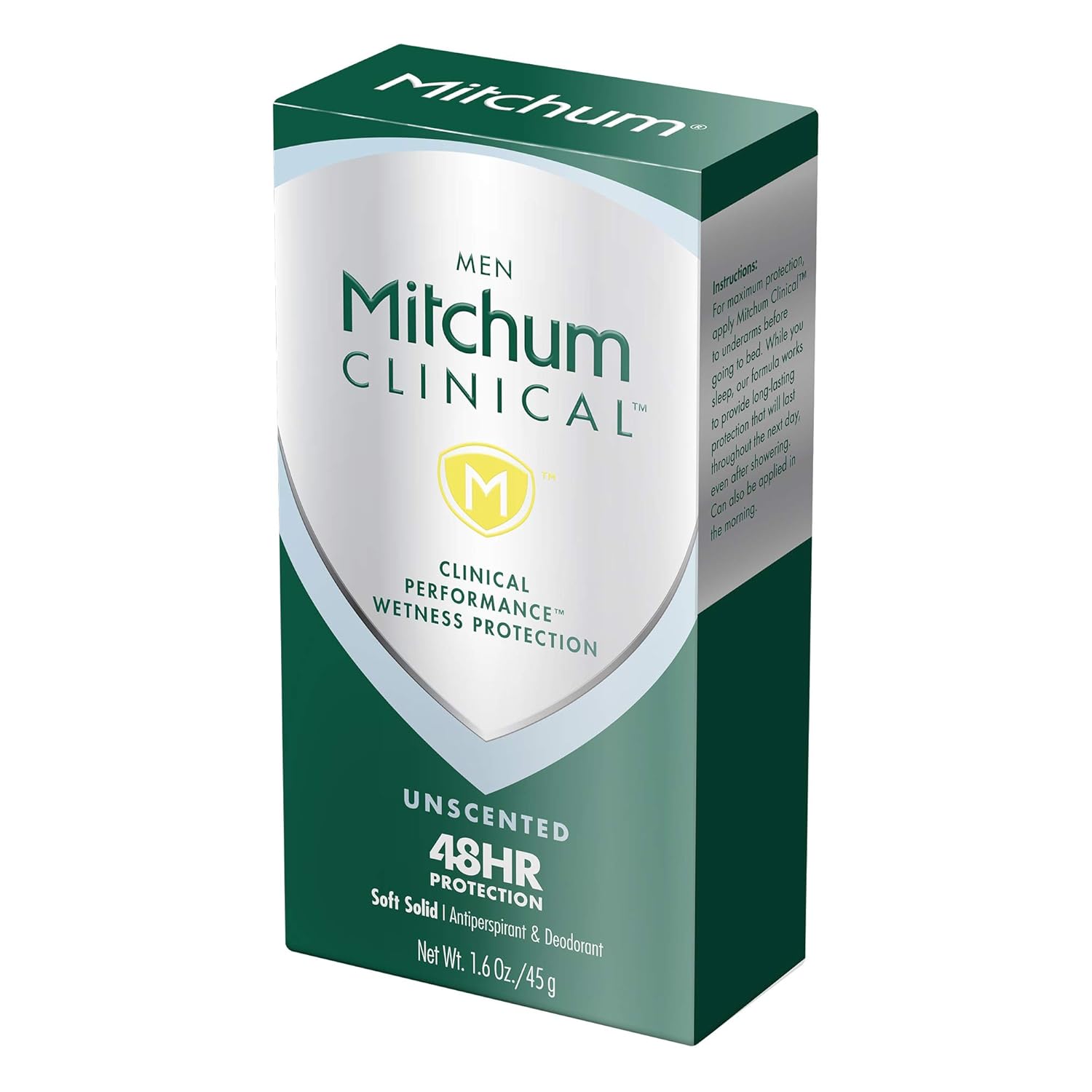 Mitchum Men Clinical Soft Solid Antiperspirant Deodorant,Unscented, 1.6 Ounce : Beauty & Personal Care