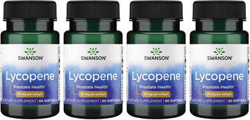 Swanson Lycopene - Natural Supplement Promoting Prostate Health, Heart Health, & Supports Blood Pressure Within The Normal Range - Mens Health Supplement - (60 Softgels) 4 Pack