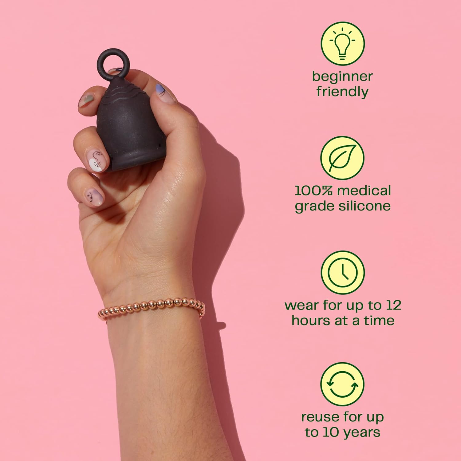 Viv For Your V Menstrual Cup Starter Kit | 1 Small Menstrual Cup, 1 Gel Cup Wash, 1 Travel Pouch, & 1 Starter Guide | Beginner Friendly | Medical Grade Silicone Period Cup with Ring for Easy Removal : Health & Household