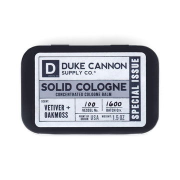 Duke Cannon Supply Co. Solid Cologne For Men Bay Rum (Citrus Musk, Cedarwood, Island Spice) - Concentrated Balm, Travel-Friendly Convenient Tin, 1.5 Oz