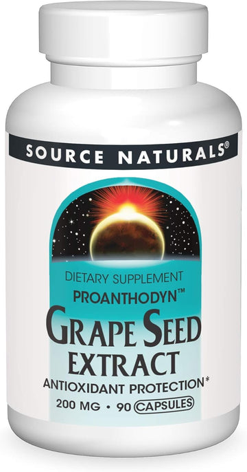 Source Naturals Proanthodyn Grape Seed Extract, Antioxidant Protection, Supports A Healthy Aging Brain*, 200 Mg - 90 Capsules