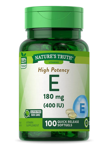 Nature'S Truth Vitamin E Softgels | 400 Iu 180Mg | 100 Count | Non-Gmo & Gluten Free Supplement