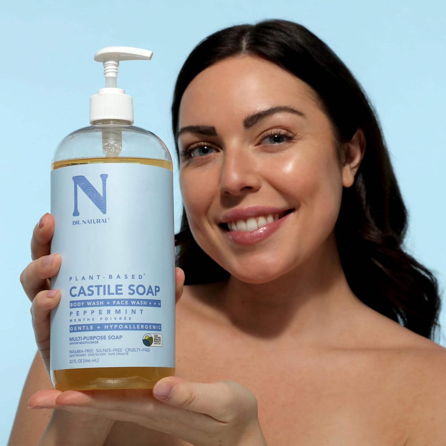 Dr. Natural Castile Liquid Soap, Lavender, 16 Oz - Plant-Based - Made With Organic Shea Butter - Rich In Coconut And Olive Oils - Sulfate And Paraben-Free, Cruelty-Free - Multi-Purpose Soap