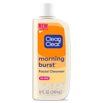 Clean & Clear Morning Burst Oil-Free Facial Cleanser With Vitamin C & Ginseng, Gentle Daily Face Wash For All Skin Types, 8 Fl. Oz (Pack Of 6) Packaging May Vary