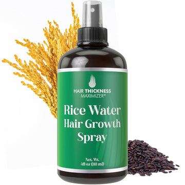 Rice Water For Hair Growth Spray. Vegan Leave In Conditioner For Women, Men. Strengthens & Hydrates Thinning, Dry Hair For A Healthier-Looking Scalp
