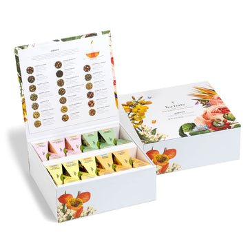Tea Forte Tea Sampler, Jubilee Tea Chest, Tea Gift Set With 40 Pyramid Tea Infusers, Organic Loose Leaf Tea Variety With Assorted Teas/Tea Sampler Gift Box