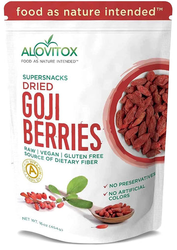 Organic Goji Berries Dried 16 Oz | Raw, Vegan, Gluten Free Dried Goji Berries Organic Dried | High Plant Based Protein, Vitamin A & Iron | Gogi Berry Snack No | Gogi Berries Dried | Goji Berry Organic