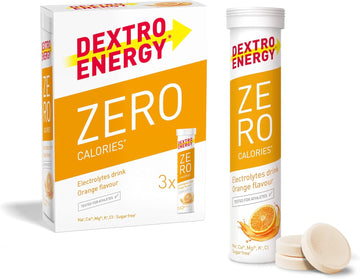 Dextro Energy Zero Calories I Recovery And Hydration Electrolyte Drink I Zero Effervescent Tablets I Berry | 3 Tubes, 60 Tablets |