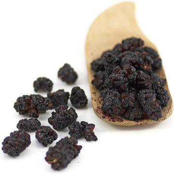 Sussex Wholefoods Organic Black Mulberries 500G - Premium, Delicious, Perfect For Snacking & Baking