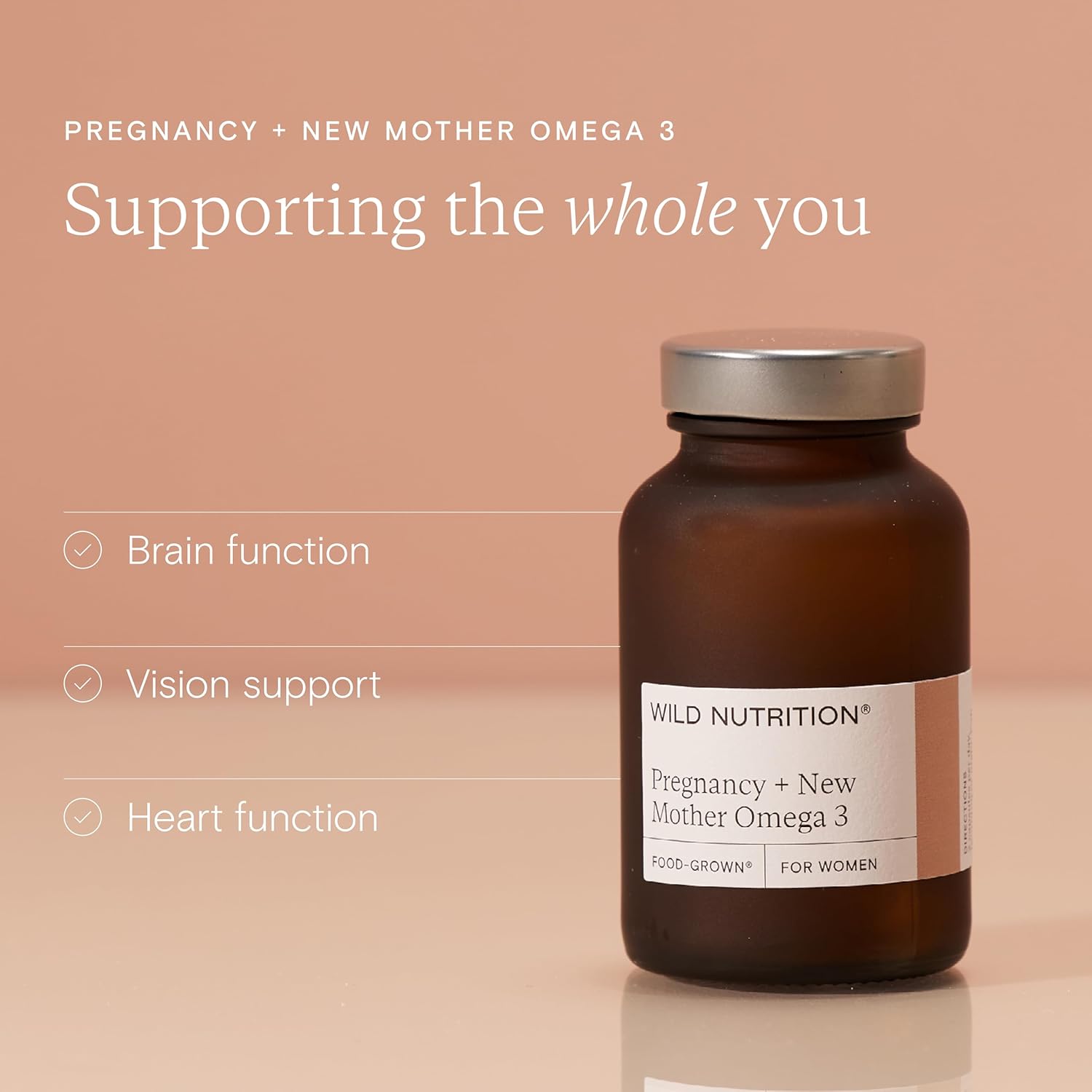 WILD NUTRITION Food-Grown® Pregnancy + New Mother Omega 3 | Omega 3 Pregnancy Vitamins for Women | Prenatal Omega 3 Pregnancy Supplement | Sustainably Sourced Essential Fatty Acids & DHA | 60 Capsules : Amazon.co.uk: Health & Personal Care