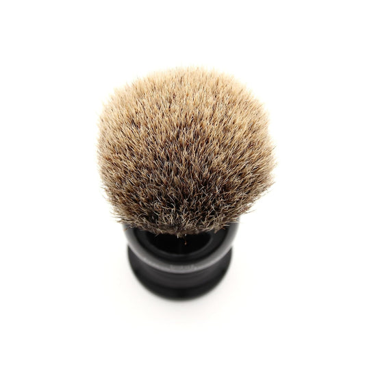 Edwin Jagger Synthetic Silver Tip Shaving Brush With Imitation Ebony Handle (Medium)