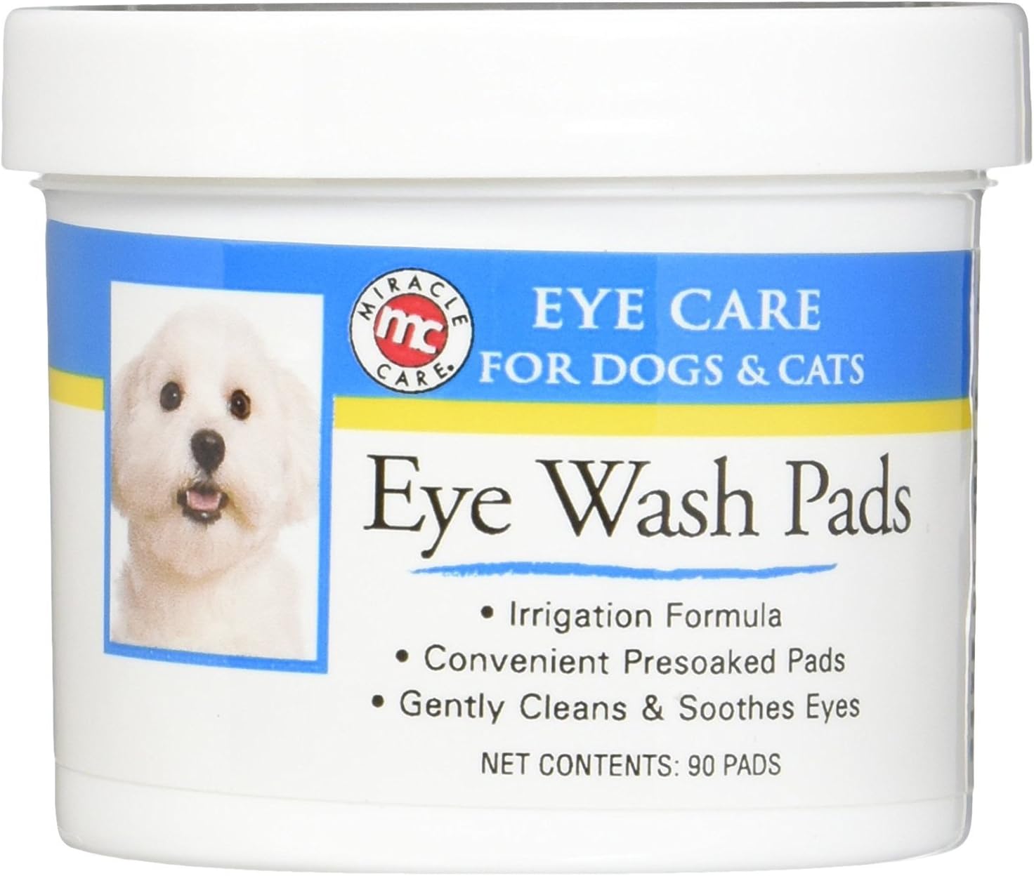 Eye Wash Pads - 90 Count; Eye Care For Dogs And Cats, Soft Pet Wipes For Gently Cleaning Eyes, Sterile Cat And Dog Wipes Formulated To Remove Eye Debris