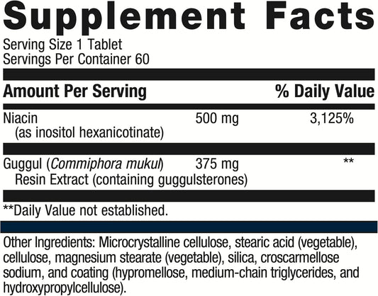 Metagenics Lipotain - Non-Flush Niacin & Guggul Extract - For Healthy Blood Lipids* - Inositol Hexanicotinate Tablets - Supplements For Blood Health* - 60 Tablets