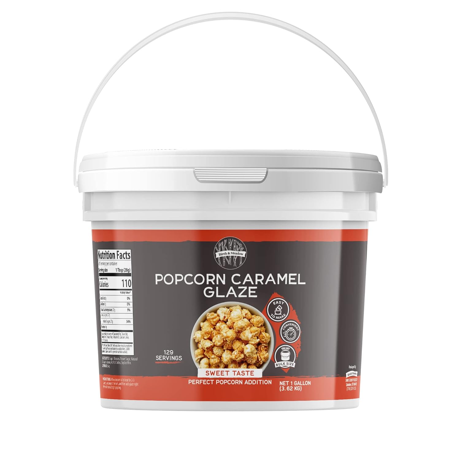 Birch & Meadow 1 Gallon Popcorn Caramel Glaze, Sweet Taste, Easy To Make