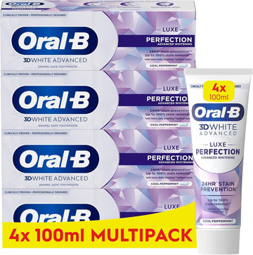 Oral-B 3D White Advanced Luxe Perfection Toothpaste 2 X 75Ml Twin Pack