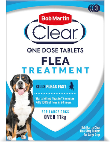 Bob Martin Clear Flea Treatment for Large Dogs (3 Tablets) - Kills 100 Percent of Fleas within 24 Hours (over 11kg)?K0291