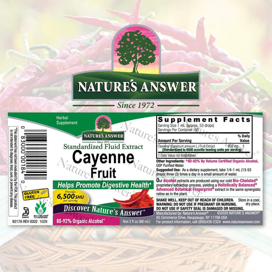Nature's Answer Cayenne Pepper Tincture 2   | Natural Metabolism Booster | Promotes Cardiovascular Health | Helps with Digestion & Circulation