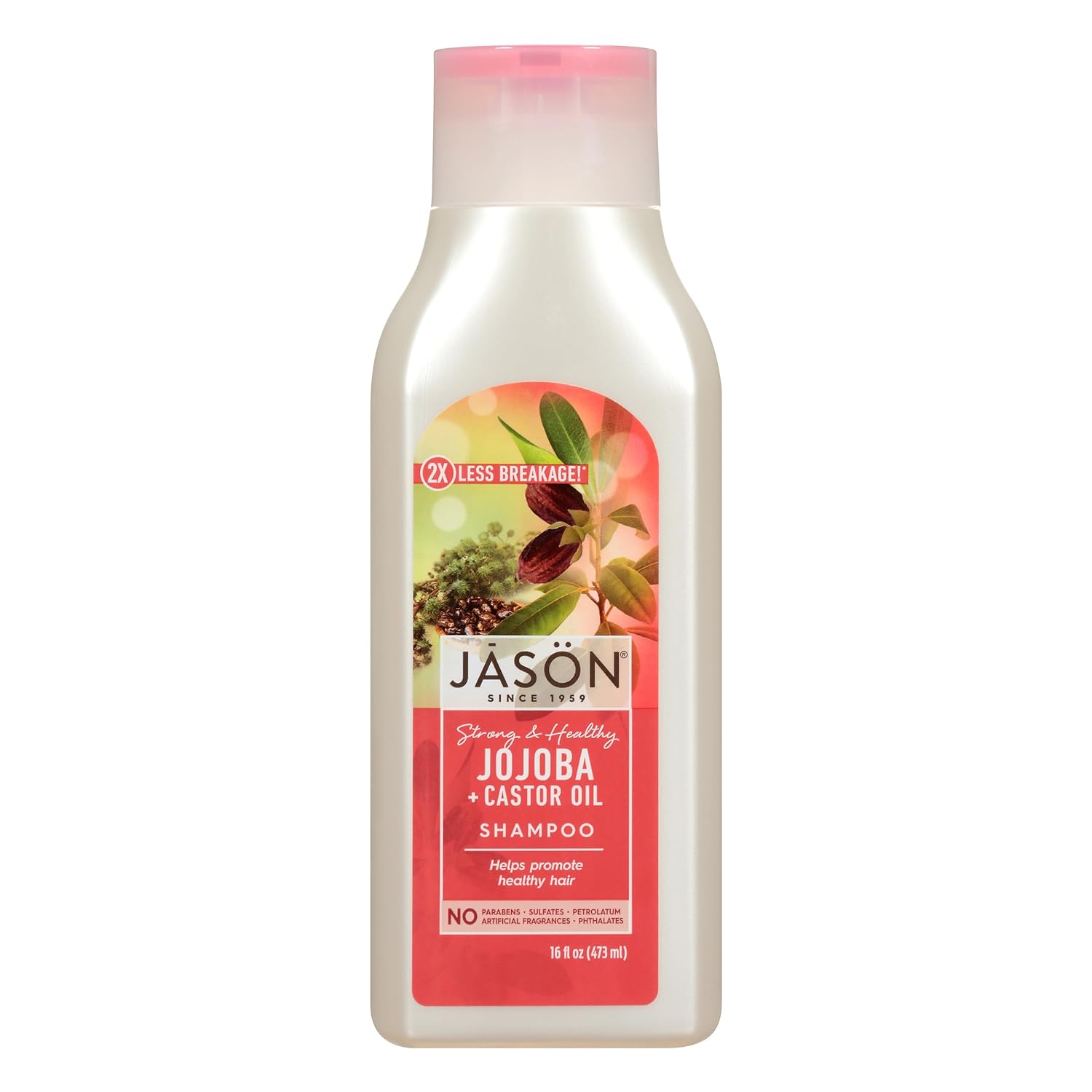 Jason Shampoo, Strong & Healthy Jojoba and Castor Oil, 16 Oz