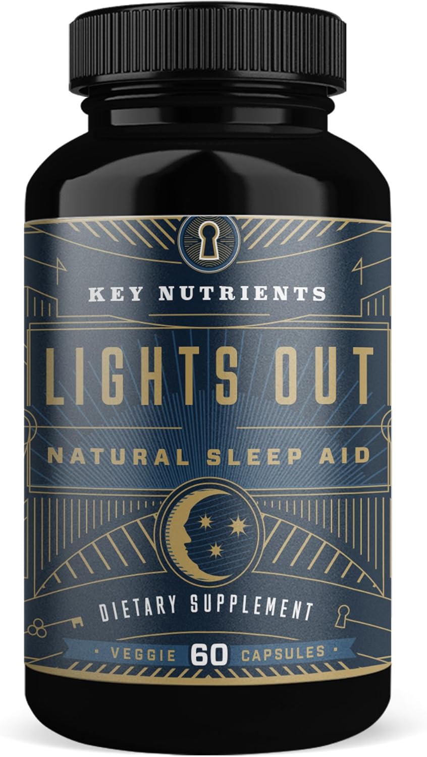 Lights Out: Natural Sleep Aid - 60 Sleeping Pills With Melatonin, Valerian Root And Chamomile - Non-Habit Forming Sleep Supplement