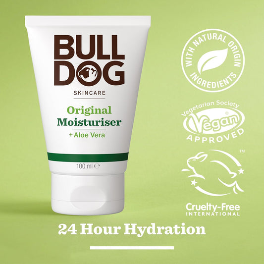 Bulldog Skincare Original Men'S Moisturiser, Non-Greasy Hydration, Fast Absorption Daily Moisturiser For Men 100Ml