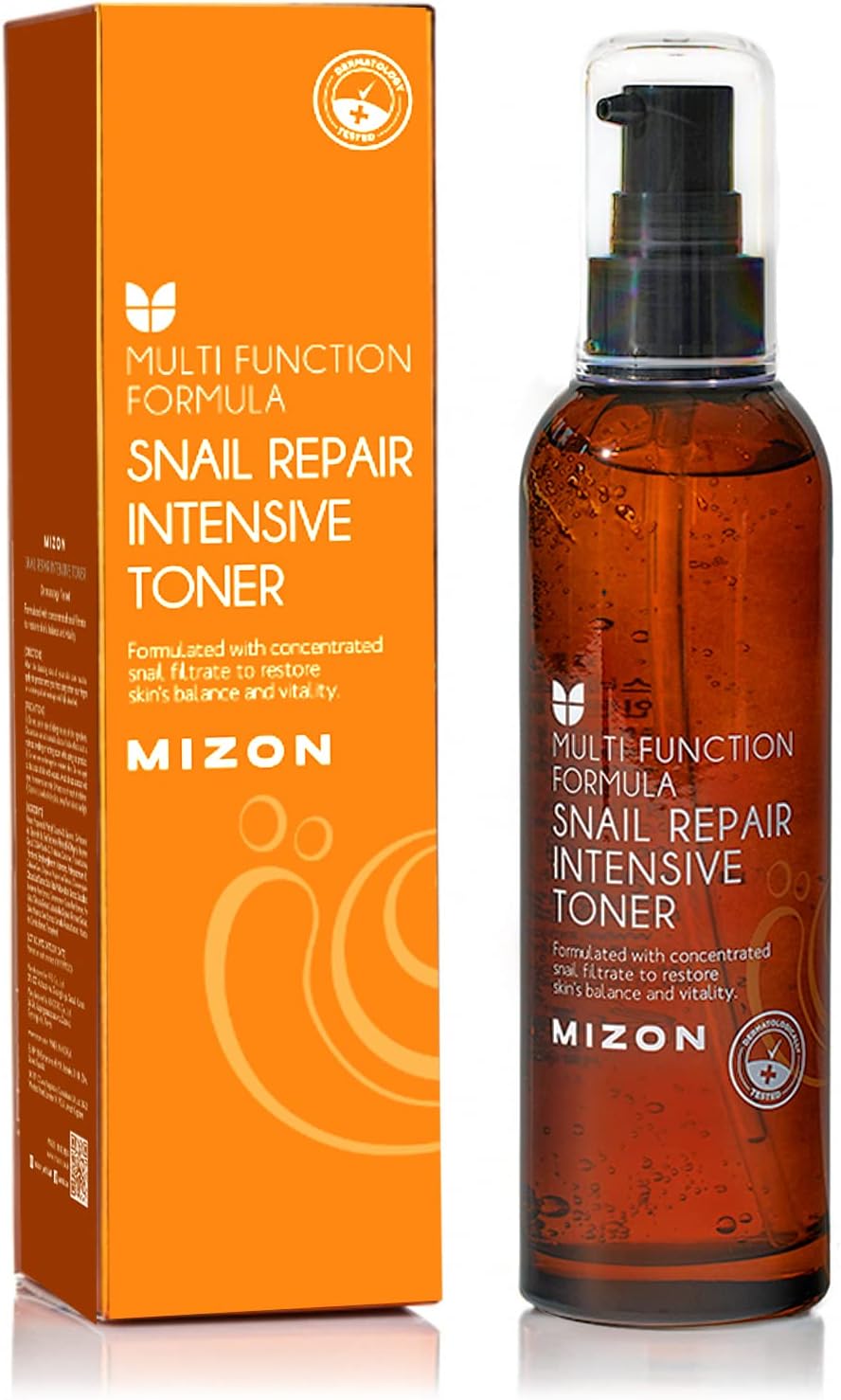 Mizon Snail Repair Intensive Toner Snail Mucin Hyaluronic Acid Adenosine Centella Asiatica Moisturizer Fine Line Treatment Safe Formula Korean Skincare (3.38 Fl Oz)