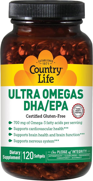 Country Life Ultra Omegas DHA/EPA, Supports Cardiovascular Health, Bra