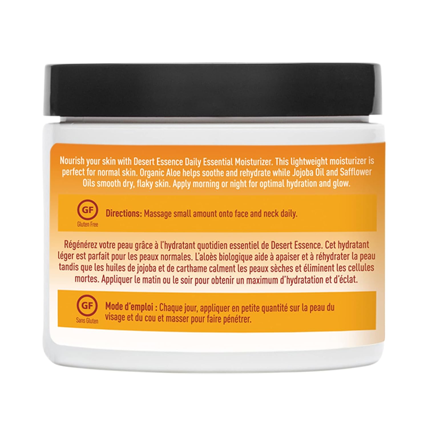 Desert Essence Daily Essential Moisturizer - Nourishing Jojoba, Organic Aloe Vera, Safflower & Geranium Oil - Light-Weight Soothing, Softening Facial Cream - Vegan, Non-Gmo, Sulfate & Sls Free - 4Oz : Beauty & Personal Care