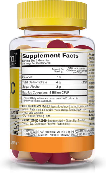 Mason Natural Sugar Free Probiotic Gummies